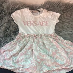 Versace White and Pink Dress